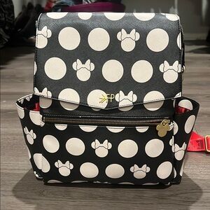 Freshly Picked Black and White Disney Minnie Baby Bag with Polka Dots